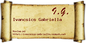 Ivancsics Gabriella névjegykártya